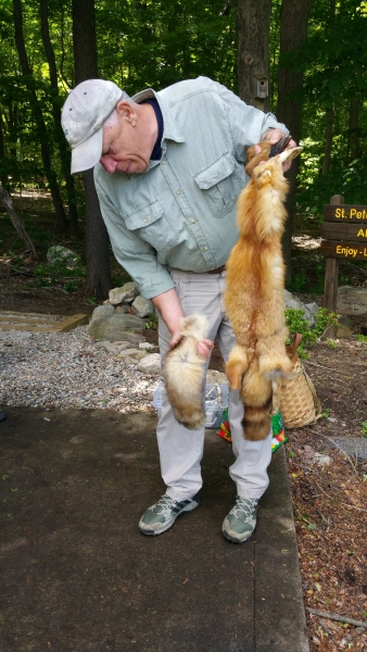 Steve Fish with fox pelt