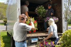 unloading the flowers